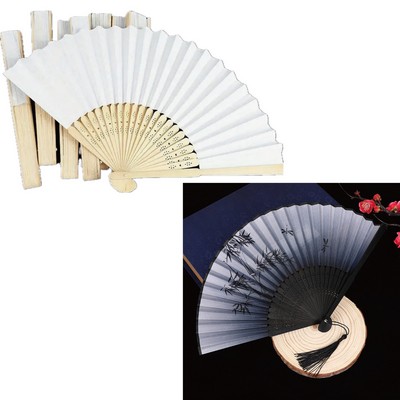 Silk Foldable Chinese Bamboo Hand Hold Fan