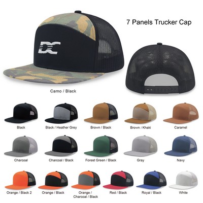 Mesh Back 7 Panel Camper Trucker Cap