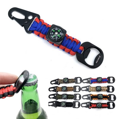 4 in 1 Multifunctional Outdoor Tools Braided Keychain