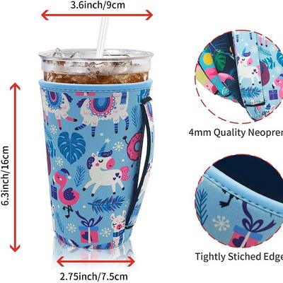 Full Color Coffee Neoprene Sleeve With Handle 22-24oz