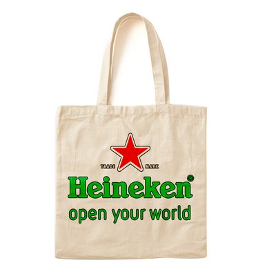 6 Oz. Full Color Logo Heat Transfer Cotton Canvas Tote Bag