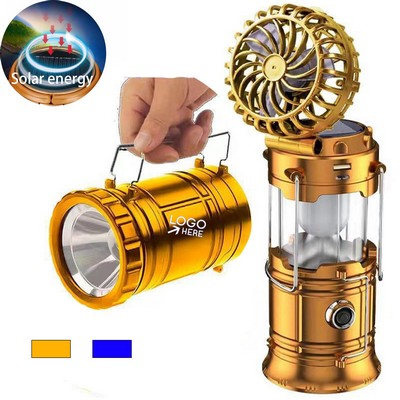 Solar Camping Light With Fan