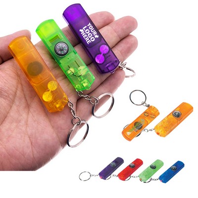 3 In 1 Keychain Light With Whistle Compass