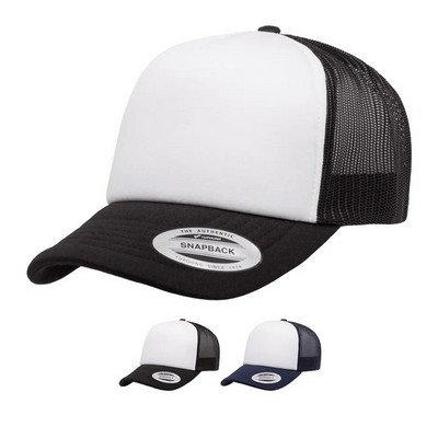 Yupoong Curved Foam Trucker Cap w/White Front