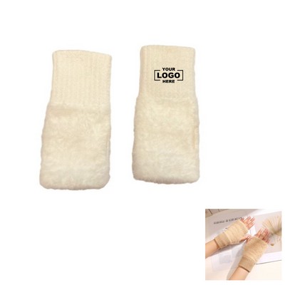 Winter Knit Fingerless Running Gloves