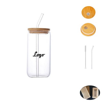 Glasses Bottle with Straw