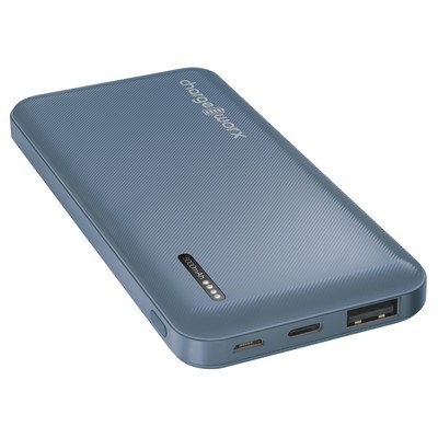 CHARGEWORX Chargeworx 5000Mah Dual Usb Slim Power Bank, Bluestone