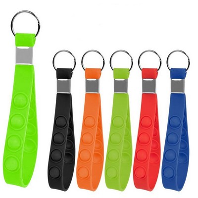 Push Pop Bubble Wristband Fidget Keychain