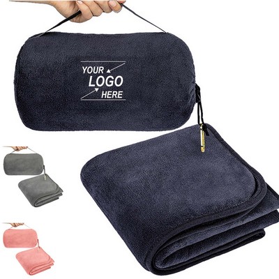 Portable Travel Blanket Pillow for Airplane Comfort