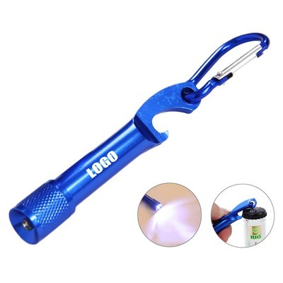 Aluminum Bottle Opener With Flashlight Carabiner