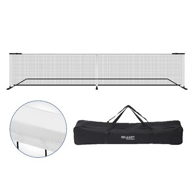 Pickleball Rack Set - Net + Iron Stand + Handle Bag w/ 6 PCS Wheels