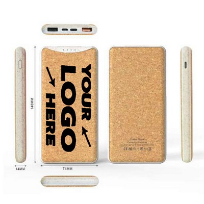 Sustainable Cork & Wheat Straw Portable Power Bank