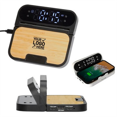 Wireless Charging Alarm Clock with Snooze and Dual Alarms