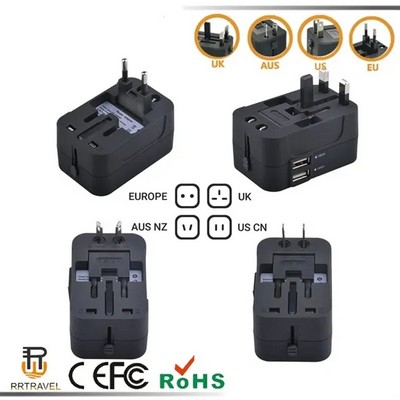 20W Universal Travel Adapter with Fast USB Charging