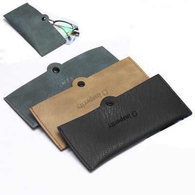 Portable Leather Glasses Pouch