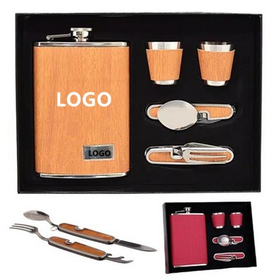 9oz Stainless Steel Hip Flask Gift Set with Accessories