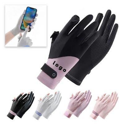 Touchscreen Full Finger Ice silk Gloves