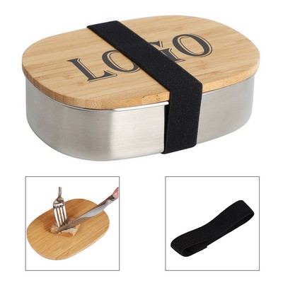 Wooden Lid Stainless Lunch Box