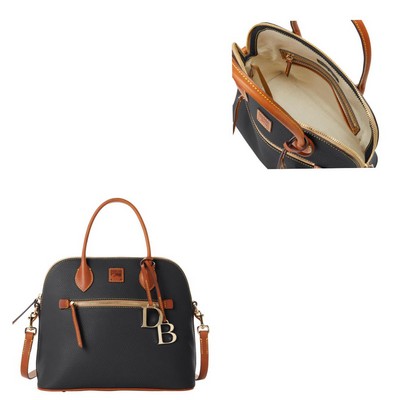 Dooney & Bourke Black Pebble Grain Large Domed Satchel