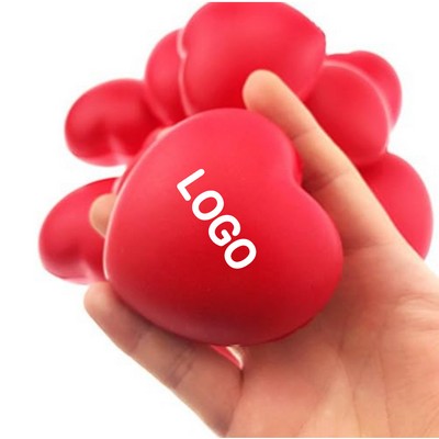 Valentine's Day Party Favor Red Heart-Shaped PU Foam Stress Relief Ball