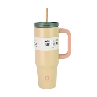 Forest/Brown Double Walled Insulated 40 OZ Tumbler With Straw