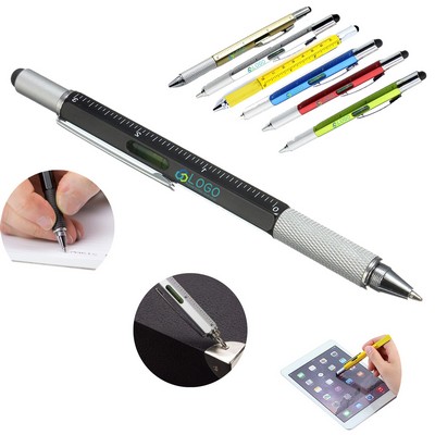 Multifunction 6 in 1 Tool with Ballpoint Pen