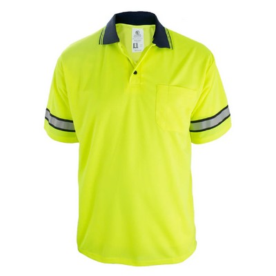 First Class High Visibility Polo Shirt with Reflective Stripes