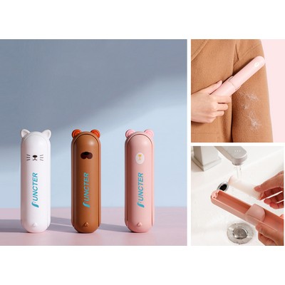 Cat Shaped Portable Folding Lint Roller Washable Sticky Roller for Clothes Pet Hair