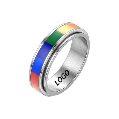 Stainless Steel Rainbow Ring