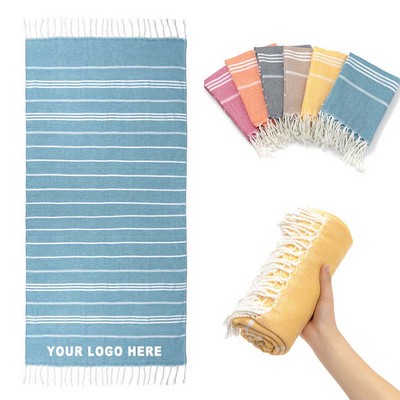 Sand Free Turkish Fringe Beach Towel - 35" x 70"