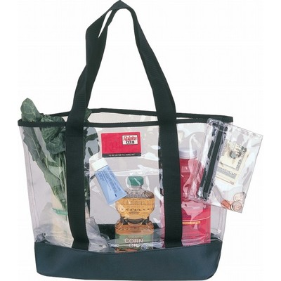 Clear Tote Bag with Contrasting Polyester Trim