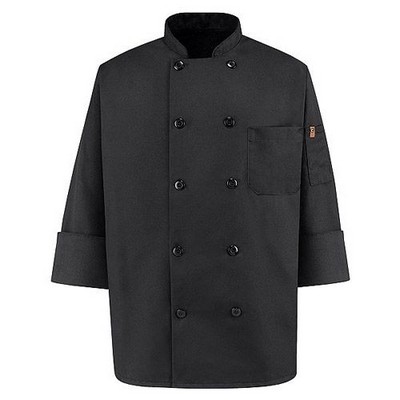 Red Kap® Black Ten Pearl Button Chef Coat