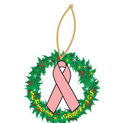 Awareness Ribbon Executive Wreath Ornament w/ Mirrored Back (4 Square Inch)