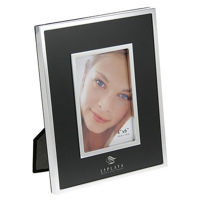 Black Photo Frame w/Glossy Silver (4"x6")