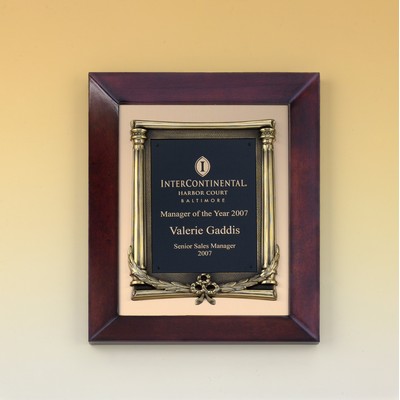 Cherry Finish Frame w/ Antique Bronze Finished Metal Frame (12"x15")