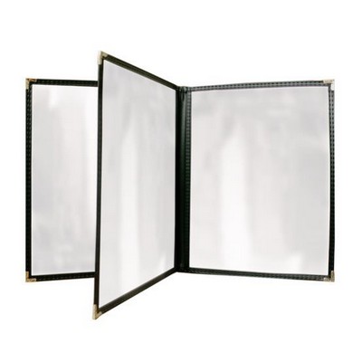 Deluxe Sewn Menu Cover w/6 View Window 4.25" x 14"