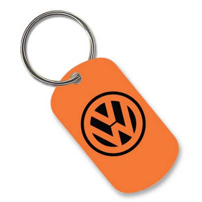 Pad Printed Dog Tag w/1" Key Ring