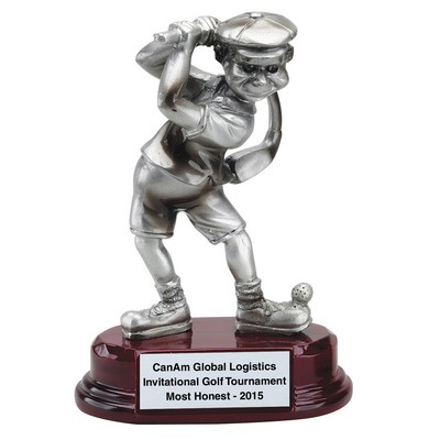 5 1/2" Resin Sculpture Award w/ Oblong Base (Comic Golf/ Male)