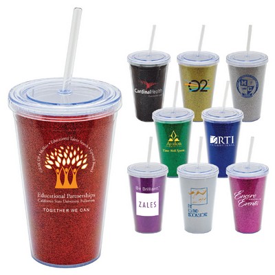 16 Oz. Luxe Glitter Acrylic Tumbler