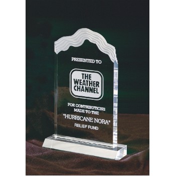 Jade Edge Acrylic Award w/ Frosted White Cap - 4 1/2"x7"