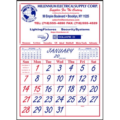 Script Type Face 12 Sheet Calendar