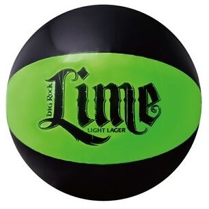 16" Inflatable Lime Green and Black Beach Ball