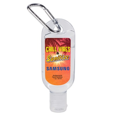 1 Oz. Hand Sanitizer Bottle w/Carabiner