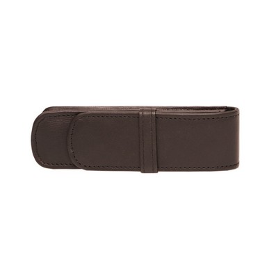 Ashlin® Designer L'Aquila Espresso Brown Double Pen Case