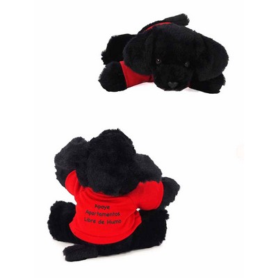 8" Blackie Labrador Stuffed Dog w/T-Shirt & One Color Imprint