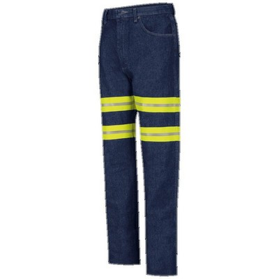 Red Kap™ Enhanced Visibility Relaxed Fit Jean - Denim Blue/Yellow/Silver