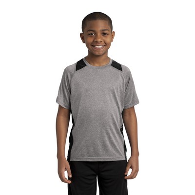 Sport-Tek® Youth Heather Colorblock Contender™ Tee