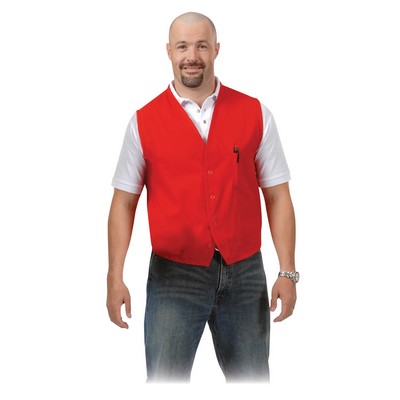 Single Pocket Unisex Button Twill Vest (4XL-5XL)