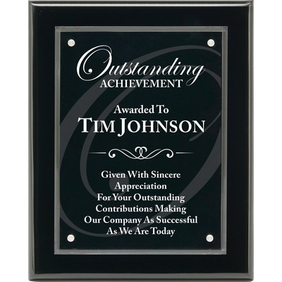 10" x 13" Floating Acrylic Magna Plaque Black