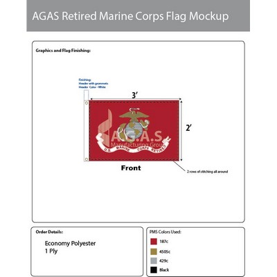 Marine Corps Retired Flags 2x3 foot